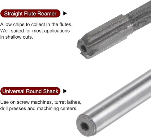 Chucking Reamer 7.6mm H7 Carbide Tip Straight Flutes Round Shank Lathe Machine Milling Cutter in Kuwait