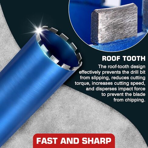 4 Inch Wet Diamond Core Drill Bit for Concrete, 15" Drilling Depth, 45% Cobalt HRC 70 Concrete Drill Bit, 1-1/4-7" Thread, Laser-Welded Core Drill Bits for Masonry, Brick, Mortor,Block in Saudi Arabia