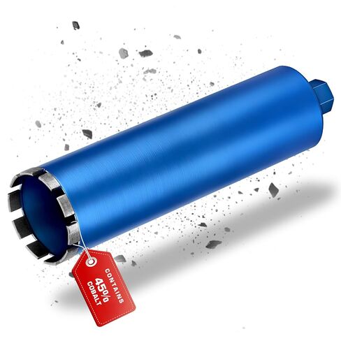 4 Inch Wet Diamond Core Drill Bit for Concrete, 15" Drilling Depth, 45% Cobalt HRC 70 Concrete Drill Bit, 1-1/4-7" Thread, Laser-Welded Core Drill Bits for Masonry, Brick, Mortor,Block in Saudi Arabia