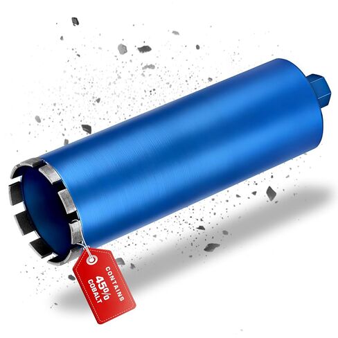 4 Inch Wet Diamond Core Drill Bit for Concrete, 15" Drilling Depth, 45% Cobalt HRC 70 Concrete Drill Bit, 1-1/4-7" Thread, Laser-Welded Core Drill Bits for Masonry, Brick, Mortor,Block in Saudi Arabia
