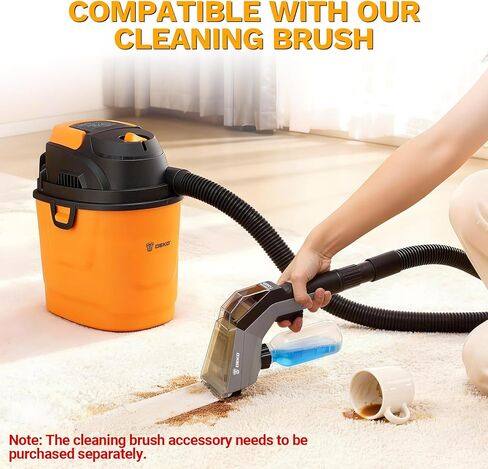 DEKOPRO Shop Vacuum Wet and Dry: 1.5 جالون 2 Peak HP Portable Small Shop Vac، مكنسة السيارة مع خرطوم 1-1/4 بوصة 4 قدم، سلك 6 قدم، متجر صغير للمنازل والحيوانات الأليفة والسيارات in Kuwait