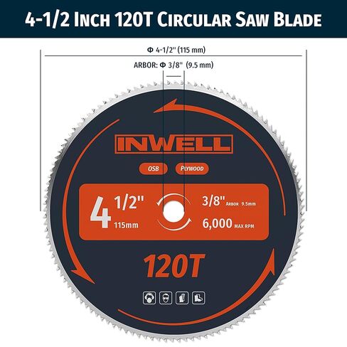6-1/2-Inch 140 Tooth Plywood, Softwood, OSB Cutting Circular Saw Blade with 5/8 Inch Arbor, 1/2" 5/8" Bushing - 3 Pack in Kuwait