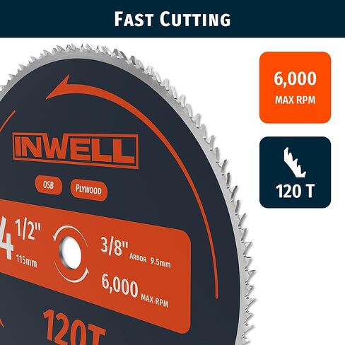 6-1/2-Inch 140 Tooth Plywood, Softwood, OSB Cutting Circular Saw Blade with 5/8 Inch Arbor, 1/2" 5/8" Bushing - 3 Pack in Kuwait