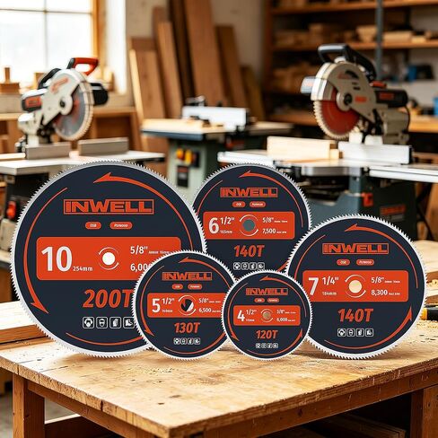 6-1/2-Inch 140 Tooth Plywood, Softwood, OSB Cutting Circular Saw Blade with 5/8 Inch Arbor, 1/2" 5/8" Bushing - 3 Pack in Kuwait