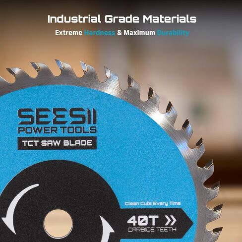 Seesii شفرات منشار دائرية 4-1/2 بوصة، 24T و40T 2-Pack Combo، 3/8 بوصة، أسنان مائلة من الكربيد، شق رفيع، شفرات منشار TCT شديدة التحمل للخشب الرقائقي MDF OSB لقطع البلاستيك، لمسة نهائية دقيقة وفائقة in Kuwait