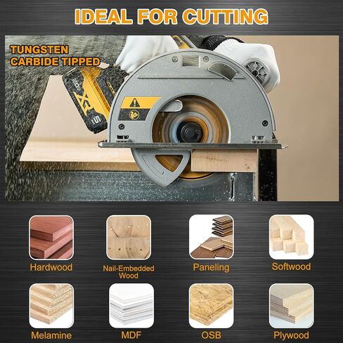 7-1/4 Inch Circular Saw Blade, 24T for Framing with 5/8" Arbor, Fast Wood Cutting, 10-Pack in Kuwait