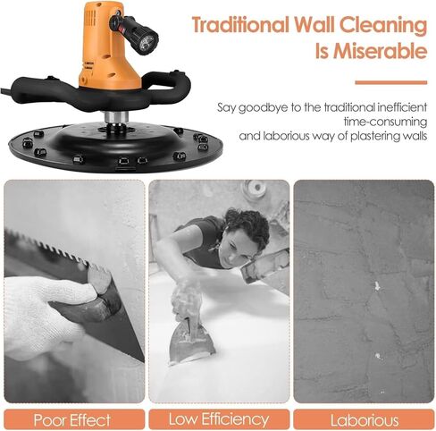 Electric Concrete Grinder Electric Plaster Mortar Cement Putty Trowel, Wall Smoothing Polishing Machine7-inch Concrete Surface Grinder, 6 Speed Adjustment, 2680W Motor in Kuwait