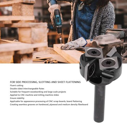 YWBL-WH Slab Flattening Router Bit, Carbide Material, 1/4 Shank, 1in Cutting Diameter for CNC and Milling Machine Use, Ideal for Professional Woodworkers in Kuwait