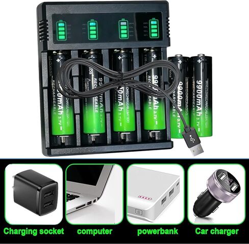 Smart Universal USB 18650 Battery Chargers Button Top Set for Flashlights,Headlamps,Doorbells,RC Cars,Outdoor Garden Lights,etc in Kuwait