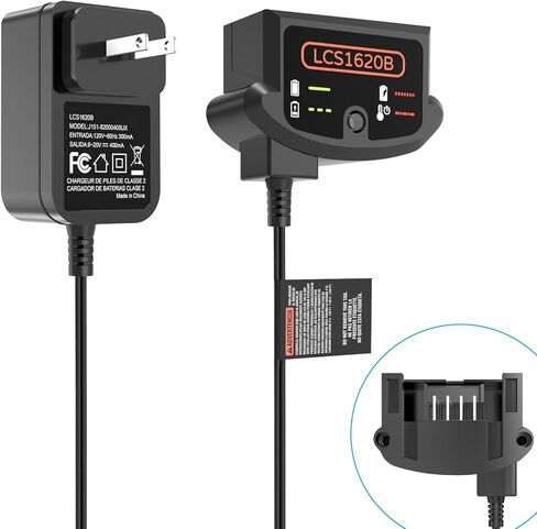شاحن LCS1620B لبلاك اند ديكر 20 فولت 12 فولت ماكس بطارية ليثيوم LBXR20 LBX4020 LBX20 LBXR2020، متوافق مع شاحن بطارية ليثيوم 20 فولت LCS1620 BDCAC202B in Kuwait