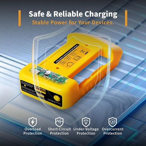 2 حزمة محول شاحن USB متوافق مع بطارية ديوالت 20 فولت، حامل بطارية مع شحن USB-C ومنفذ USB-A، محول موصل الطاقة (محول فقط) in Kuwait