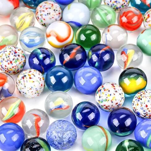 POPLAY 160PCS Color Mixing Glass Marbles, for Kids Marble Run Games, Vase Fillers DIY Home Decoration in Saudi Arabia
