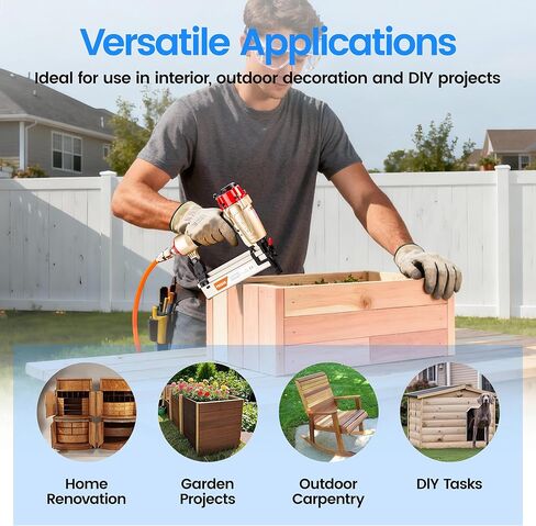 meite 18-Gauge 2-in-1 Nail Gun, Pneumatic Brad Nailer and 1/4-Inch Narrow Crown Pneumatic Staple Gun for Upholstery, Finishing, Molding, and Woodworking (FK5040) in Kuwait