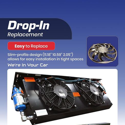 SPAL 30100628B Trans/Air 2160116 10'' Puller Fan 12 Volt High Performance Curved Blades 802 cfm w 8 mounting Brackets VA11A-AP7/C/T-57A in Saudi Arabia