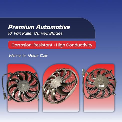 SPAL 30100628B Trans/Air 2160116 10'' Puller Fan 12 Volt High Performance Curved Blades 802 cfm w 8 mounting Brackets VA11A-AP7/C/T-57A in Saudi Arabia