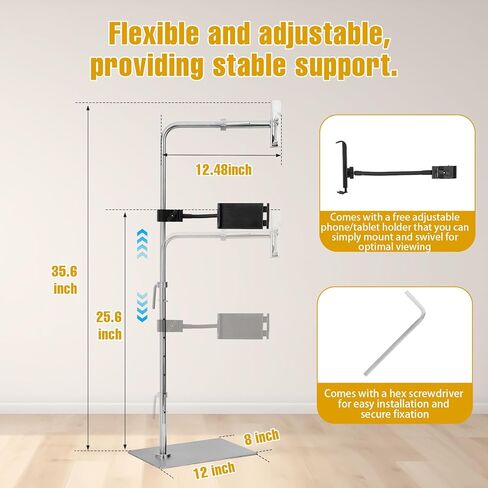 Workstand Fit for Lowery with Side Clamp, 360° Adjustable Rotation, Needlepoint/Cross Stitch Stand with Free Phone Holder Fits Scroll Rods up to 20 Inches & Q-Snap Frames in Kuwait