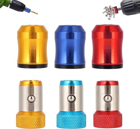 6pcs Strong Magnetic Screw Ring Holders, 2 Styles Removable Hex Screwdriver Head Magnetic Rings for Drill Bits Power Tools Home Repair Machinery Operations and Woodworking in Kuwait