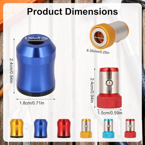 6pcs Strong Magnetic Screw Ring Holders, 2 Styles Removable Hex Screwdriver Head Magnetic Rings for Drill Bits Power Tools Home Repair Machinery Operations and Woodworking in Kuwait