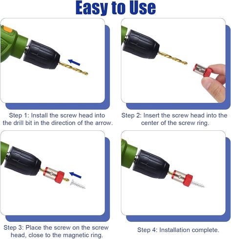 6pcs Strong Magnetic Screw Ring Holders, 2 Styles Removable Hex Screwdriver Head Magnetic Rings for Drill Bits Power Tools Home Repair Machinery Operations and Woodworking in Kuwait