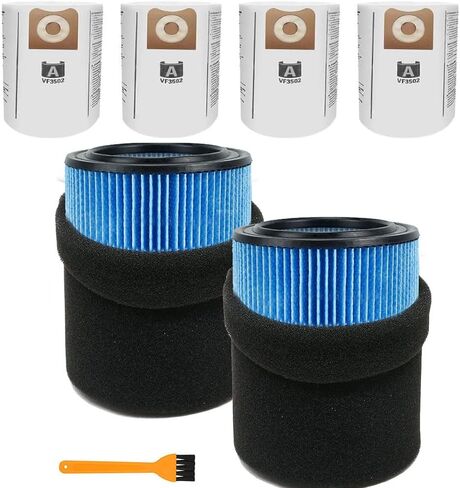 2 Pack VF5000 Filters for Rigid Shop Vac 5-20 Gallon Wet Dry Vacuums and Also Fit for Husky Vacuum 6-9 Gallon with 2 Pack Foam Sleeve in Kuwait