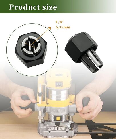 2PCS N693118 A24215SV Router Collet Chuck 1/4in 6.35mm With Nut Assembly Fits For Dewalt DCW600B、DCW600B-CA、DWP611、DWP611PK And Porter Cable 450、450PK、4512 in Kuwait