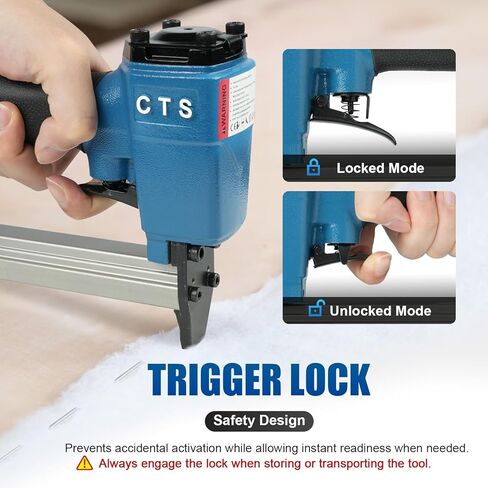 CTS 7116 مسدس تنجيد هوائي لـ 22 مقياس 71 سلسلة 3/8 بوصة (9 مم) تاج 1/4 بوصة إلى 5/8 بوصة (6.0-16.0 مم) طول دبابيس، دباسة هواء للأثاث والديكور الداخلي in Kuwait