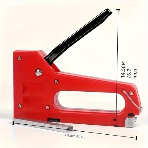 Woodworking Manual Staple Gun, Hand Tool Set, Includes Stapler and Staples, Non-Powered and Non-Electric, Suitable for 4-8mm (0.16-0.32 Inches) Long Staples, for DIY Furniture in Kuwait