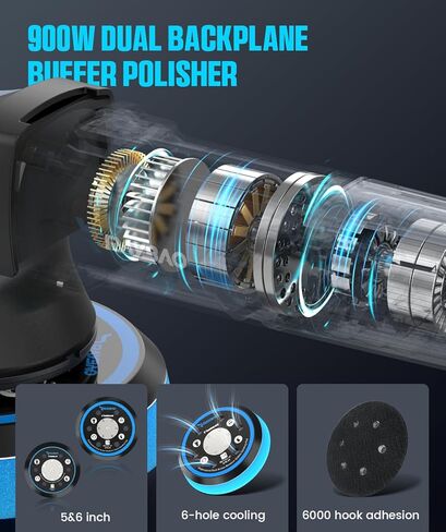 Mini Polisher, RAYBAO 2/1.5 inch Cordless Polisher with 2pcs 2.0Ah Battery, 6 Speeds, Works as DA & RO Polisher, Super Lightweight, 53 Accessories, Polisher for Car Detailing, Polishing, Waxing in Saudi Arabia