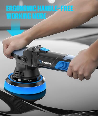 Mini Polisher, RAYBAO 2/1.5 inch Cordless Polisher with 2pcs 2.0Ah Battery, 6 Speeds, Works as DA & RO Polisher, Super Lightweight, 53 Accessories, Polisher for Car Detailing, Polishing, Waxing in Saudi Arabia
