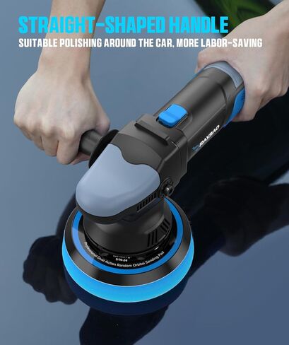 Mini Polisher, RAYBAO 2/1.5 inch Cordless Polisher with 2pcs 2.0Ah Battery, 6 Speeds, Works as DA & RO Polisher, Super Lightweight, 53 Accessories, Polisher for Car Detailing, Polishing, Waxing in Saudi Arabia