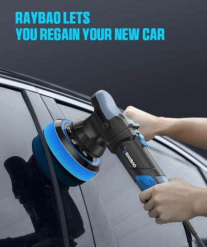 Mini Polisher, RAYBAO 2/1.5 inch Cordless Polisher with 2pcs 2.0Ah Battery, 6 Speeds, Works as DA & RO Polisher, Super Lightweight, 53 Accessories, Polisher for Car Detailing, Polishing, Waxing in Saudi Arabia