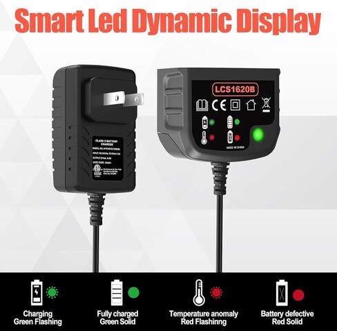 20V Charger Compatible with Black and Decker 20V Max Lithium Battery LBXR20 LBXR2020 Charger Replacement for Battery Charger LCS1620 BDCAC202B for Drill Battery in Kuwait