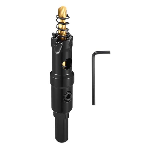 How Saw Kit, 5/8"(16mm) Cutting Diameter Hole Cutter, Tungsten Carbide Cemented Alloy - for Thick Hard Metal, Stainless Steel, Copper, Aluminum. Black in Kuwait