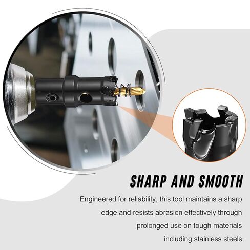 How Saw Kit, 5/8"(16mm) Cutting Diameter Hole Cutter, Tungsten Carbide Cemented Alloy - for Thick Hard Metal, Stainless Steel, Copper, Aluminum. Black in Kuwait
