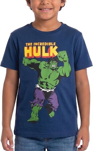 Marvel Spiderman Avengers Boys Shirts - Spidey Hulk Iron Man Captain America Short Sleeve Graphic Tees for Toddlers and Kids in Saudi Arabia