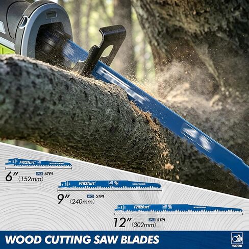 12PCS Wood Pruning Reciprocating Saw Blades Set,6" 9" 12" Woodcutting Saw Blades Premium CR-V Steel Saw Blades with Storage Case in Kuwait