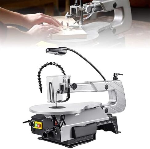 Scroll Saw Jigsaw,Carving Saw Wire Saw Dust-Free Saw Cutting Machine,Woodworking Table Saw w/20 Saw Blades, LED Lighting Low Noise Speed Adjustment in Kuwait