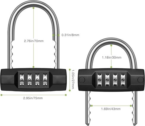 KeeKit Combination Padlock, 4 Digit Resettable Combo Lock with Adjustable Shackle, Waterproof Lock for School, Employee, Case, Toolbox, Fence, Gym & Sports Locker, Gate - Sliver in Saudi Arabia