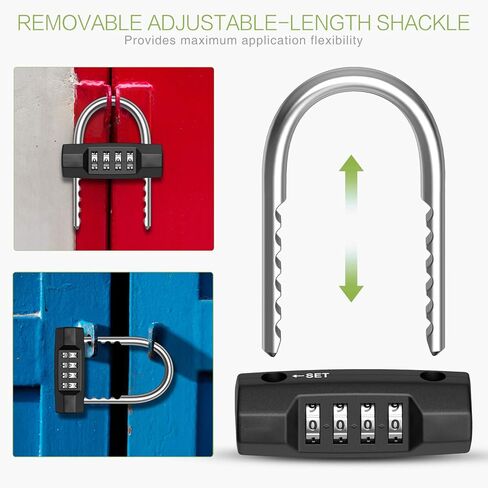 KeeKit Combination Padlock, 4 Digit Resettable Combo Lock with Adjustable Shackle, Waterproof Lock for School, Employee, Case, Toolbox, Fence, Gym & Sports Locker, Gate - Sliver in Saudi Arabia