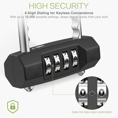 KeeKit Combination Padlock, 4 Digit Resettable Combo Lock with Adjustable Shackle, Waterproof Lock for School, Employee, Case, Toolbox, Fence, Gym & Sports Locker, Gate - Sliver in Saudi Arabia