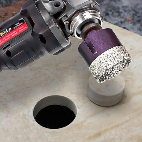 Diamond Core Drill Bits Set 1/4"~2-1/2"+3/8" Finger Milling Bit + 2" Diamond Beveling Chamfer Bit + Adapter Vacuum Brazed Drill Bit for Porcelain Tile Ceramic Granite Stone Marble in Saudi Arabia