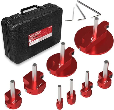 طقم مخرطة أنابيب PVC مكون من 8 قطع - موسعات تركيب الأنابيب البلاستيكية Qoobly لمثاقب 1/2 بوصة، متوافقة مع أنابيب SCH40 PVC CPVC ABS - أحجام مخرطة من 1/2 بوصة إلى 4 بوصة لأحواض المياه وإصلاح الأنابيب الاحترافية للاستخدام بنفسك in Kuwait
