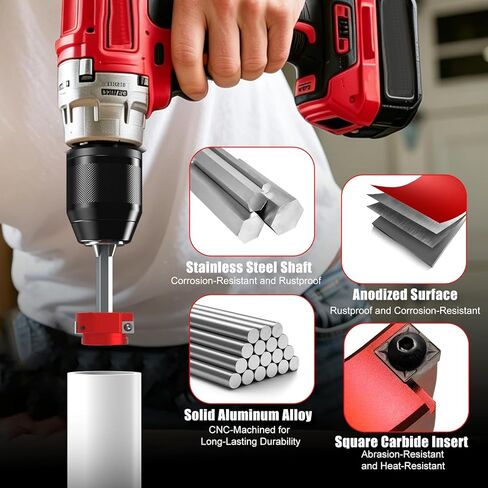 طقم مخرطة أنابيب PVC مكون من 8 قطع - موسعات تركيب الأنابيب البلاستيكية Qoobly لمثاقب 1/2 بوصة، متوافقة مع أنابيب SCH40 PVC CPVC ABS - أحجام مخرطة من 1/2 بوصة إلى 4 بوصة لأحواض المياه وإصلاح الأنابيب الاحترافية للاستخدام بنفسك in Kuwait
