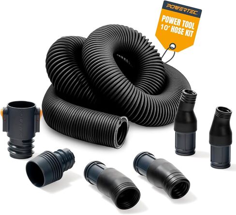 POWERTEC Power Tool Hose Kit with 16’ Vacuum Hose, 4 Quick Change Adapters & Threaded Coupler – Dust Collector Hose Kit for Connecting Table Saw, Power Tools to Shop Vacuums and Dust Collection System in Saudi Arabia