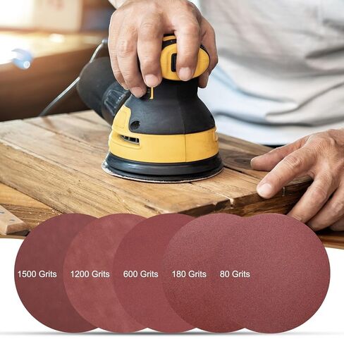 uxcell 8pcs 12-Inch PSA Sanding Discs, 2000 Grits Aluminum Oxide Self Adhesive Stick Back Sandpapers, No-Hole Round Wet/Dry Sander Papers, Sand Auto Car Paint, Wood, Metal in Saudi Arabia