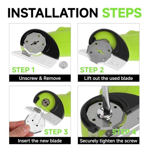 4 شفرات دوارة بديلة متوافقة مع مقص كهربائي لاسلكي Worx WX082L 4V ZipSnip، شفرات بديلة WA2300 1-1/2 بوصة تناسب RC2600K RC2601 RC2602 WX080L WX081L in Kuwait
