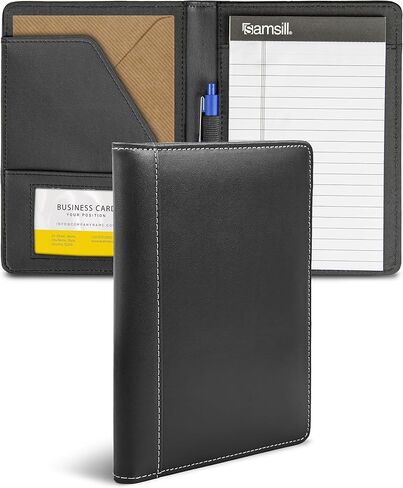 Samsill Contrast Stitch Paux-Leather Portfolio ، Mini Size Business Profession in Saudi Arabia