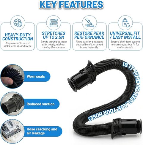 Replacement Hose for Shark LA455 LA502 LA555 LA300 LA322 LA700 LA701 LA702 Replacement Parts, 8.2ft Stretch Suction Tube, with Navigator Lift-Away and Rotator Lift-Away 273FP502 258FP322 272FP300 in Kuwait