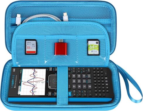 BOVKE Calculator Case for Texas Instruments TI-Nspire CX II CAS/CX II/CX CAS/CX Color Graphing Calculator and More - Extra Mesh Pocket for USB Cables and Other Accessories, Black in Kuwait