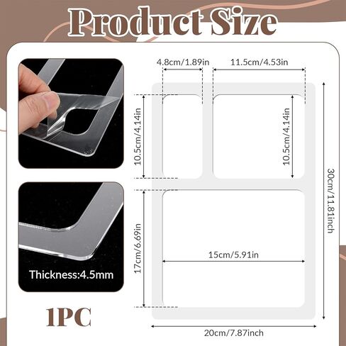 3 Pocket Router Template for Valet Tray, Clear Acrylic Woodworking Template, Transparent Rectangle Inlay Template for Craft Projects and Painting Supplies in Kuwait